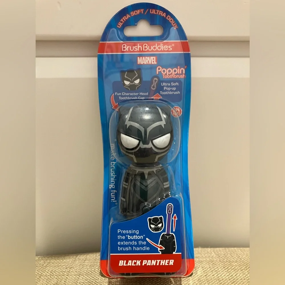 Brush Buddies Marvel Poppin’ toothbrush, ultras soft.  (set of 4)